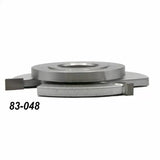 Steel woodworking shaper cutter head with carbide tips, code 83-048, on white background