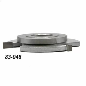 Steel woodworking shaper cutter head with carbide tips, code 83-048, on white background