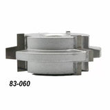 Carbide-tipped woodworking shaper cutter head, tool number 83-060, on white background.
