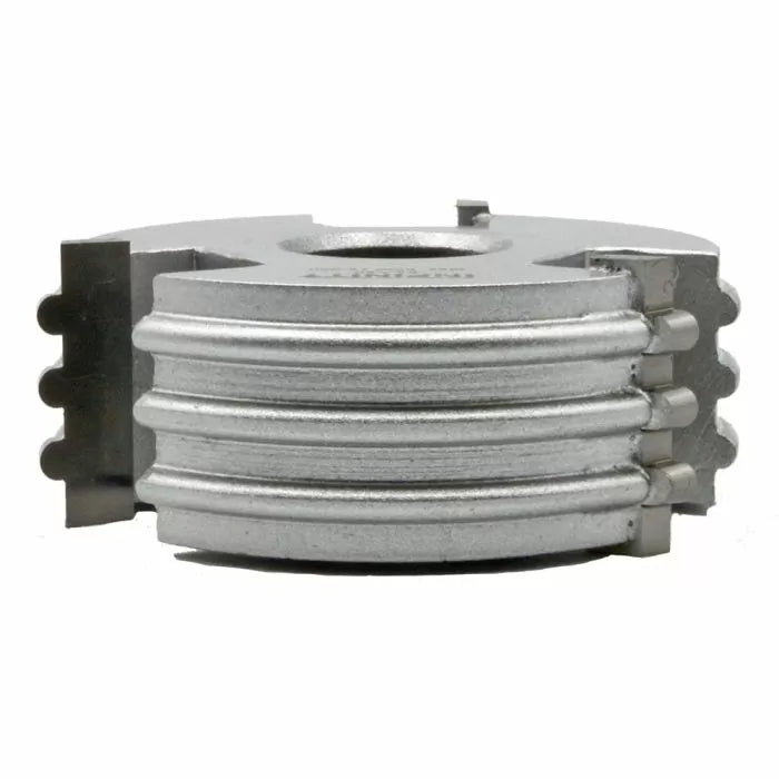 Aluminum woodworking router cutter head with profile blades for joinery or molding