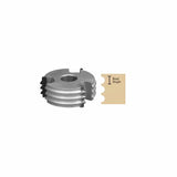 Stacked woodworking cutter head with profile diagram for bead height