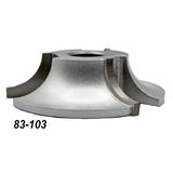 Profiled carbide woodworking shaper cutter for precision joinery, silver, labeled 83-103