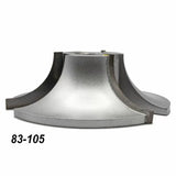 Industrial crown molding shaper cutter head for woodworking, labeled 83-105, on white background