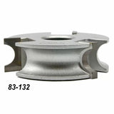 Silver woodworking cutter head with molding profile and part number 83-132 visible