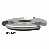 Carbide-tipped woodworking shaper cutter with model number 83-140 on white background.