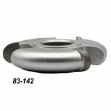 Silver woodworking edge-molding cutter head with steel blade, item 83-142, on white background.