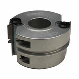 Aluminum woodworking cutterhead with replaceable carbide inserts for shaper table
