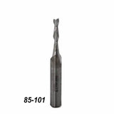 Straight flute spiral router bit for woodworking, product number 85-101 on white background