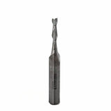 Upcut spiral router bit for woodworking, shown upright on a white background.
