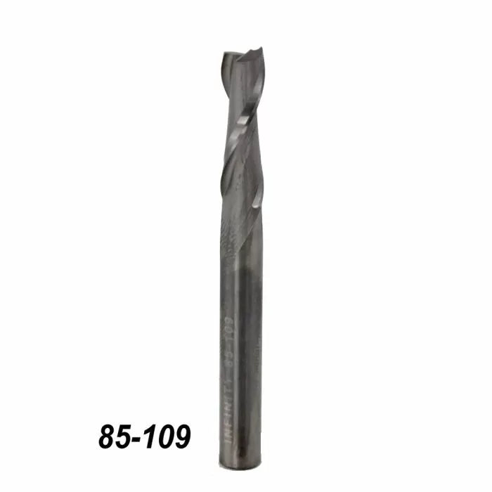 Straight flute carbide router bit for woodworking, single tool on white background, labeled 85-109