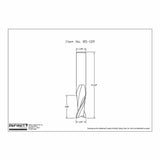 Technical drawing of a 1/4 inch spiral router bit, item 85-109, with detailed measurements.