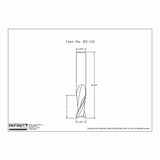 Technical drawing of a 1/4 inch straight router bit with measurements labeled.