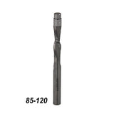 Upcut spiral router bit with engraved text and number 85-120, woodworking tool.