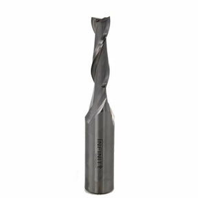 Upcut spiral router bit for woodworking, shown against a white background