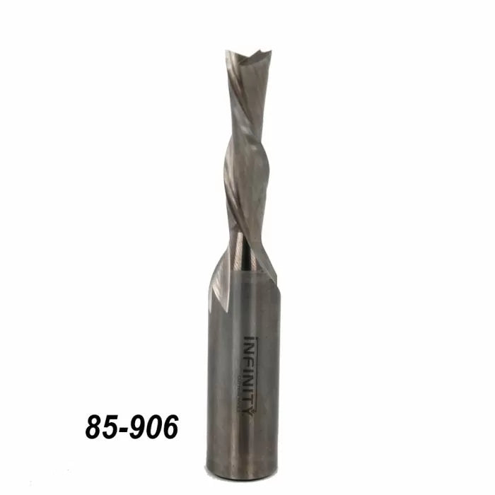 Straight flute carbide spiral router bit for woodworking with part number 85-906