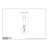 Technical drawing of upcut spiral router bit with dimensions, woodworking tool diagram