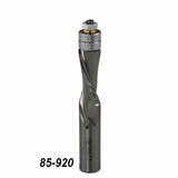 Carbide spiral flush trim router bit with top bearing, woodworking tool 85-920.