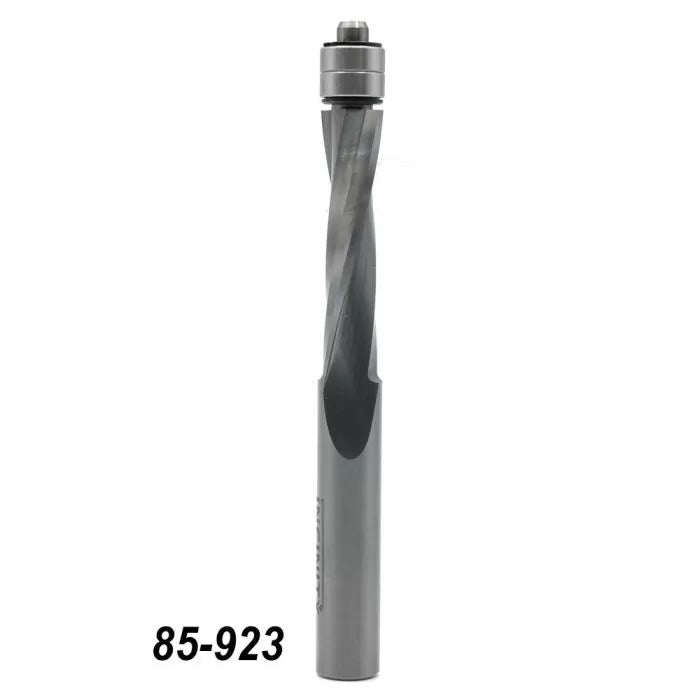 Up-cut spiral flush trim router bit with bearing, woodworking tool, model 85-923