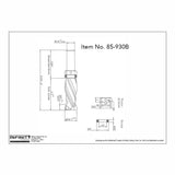Technical drawing of spiral router bit, item 85-930B, with dimensions and specifications.