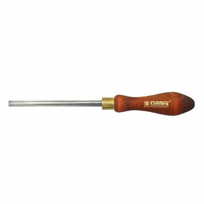 Woodworking round file with wooden handle and brass ferrule, ideal for fine shaping tasks