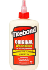 8 oz bottle of Titebond Original wood glue with red cap for woodworking projects