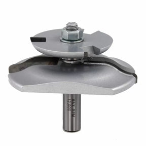 Stacked rail and stile router bit set for woodworking, silver carbide cutting edges