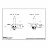 Technical drawing of 91-502R and 91-502S router bits with precise measurements, woodworking tool diagram