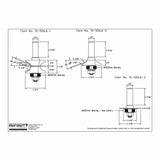 Technical drawing of woodworking router bits with labeled dimensions and bearing sizes