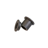 Steel router table guide bushings on white background