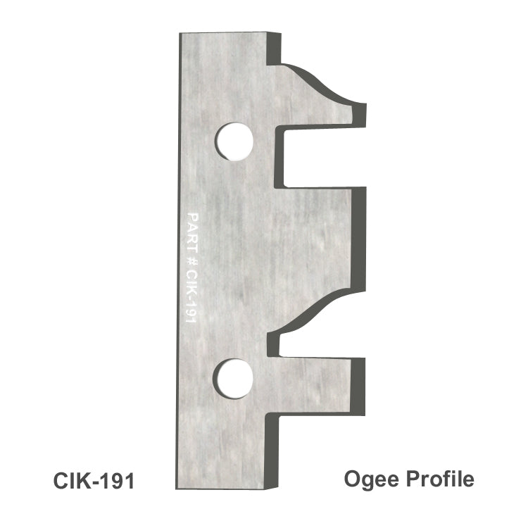 Ogee profile carbide insert knife CIK-191 for woodworking jointer or planer