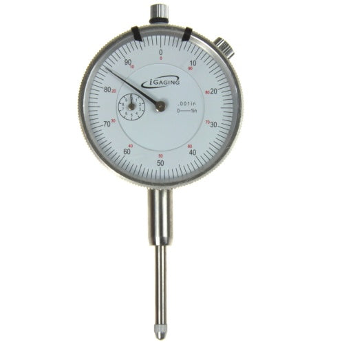 Dial indicator gauge with precision measurement markings for woodworking setup