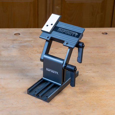 Drill press sharpening system articulating arm.