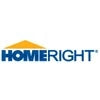 HOMERIGHT logo with blue text and a yellow roof graphic on a white background