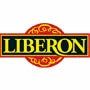 Liberon woodworking product logo with ornate red and gold design