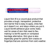 Liquid Skin wound glue tube with product description about protective adhesive for skin.