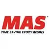 MAS logo with red text and tagline 'TIME SAVING EPOXY RESINS' on a white background