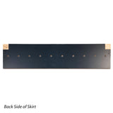 Back view of woodworking router table skirt with pre-drilled mounting holes