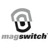 Magswitch logo in grayscale with bold, modern typography and stylized magnet icon