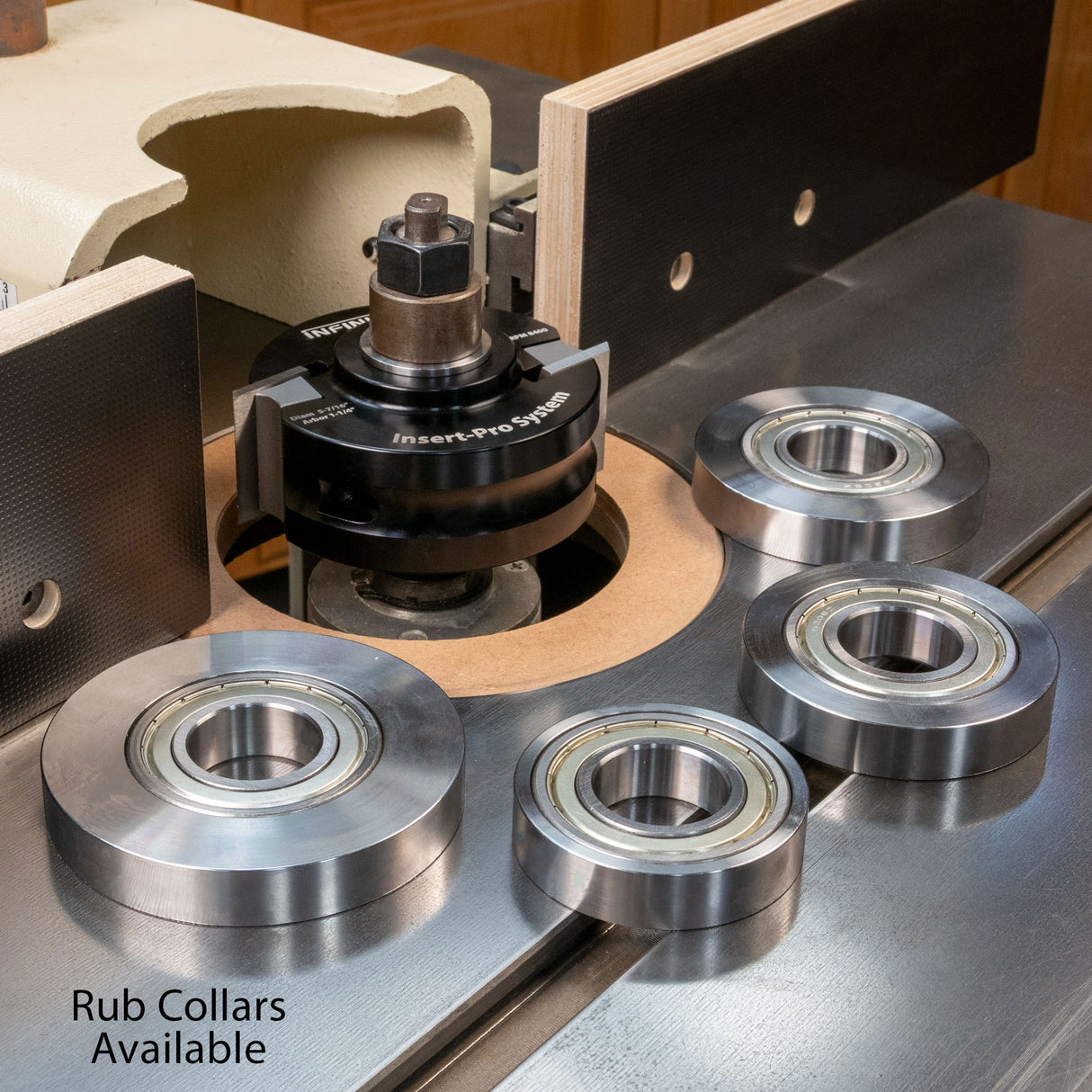 Metalworking tool with bearings and 'insert-pro' branding on a metal surface.