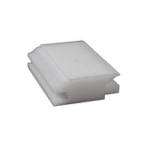 A white plastic setup block shown on a white background.