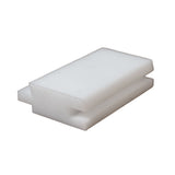 White rectangular setup block on a white background.