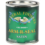 General Finishes Arm-R-Seal satin oil-based wood finish quart can on white background