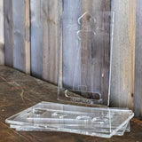 Acrylic router templates with lighthouse design for woodworking on a rustic wooden table