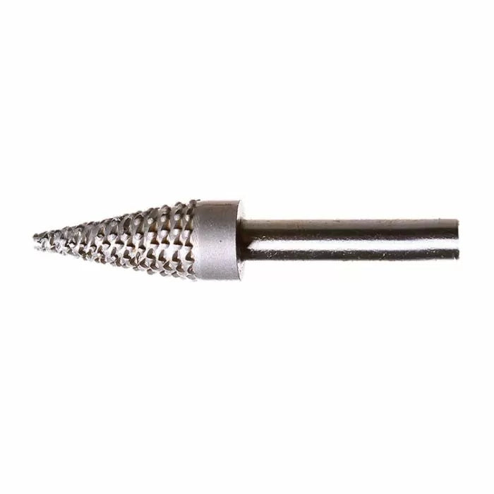Carbide rotary burr cone for woodworking, precision metal cutting, textured surface