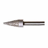 Carbide rotary burr cone for woodworking, precision metal cutting, textured surface