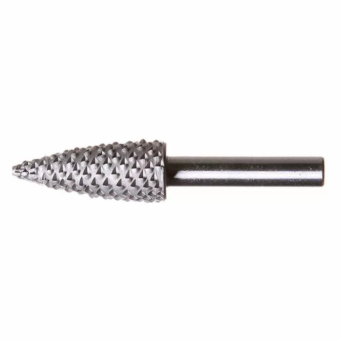 Tungsten carbide cone rotary burr for woodworking and metal shaping