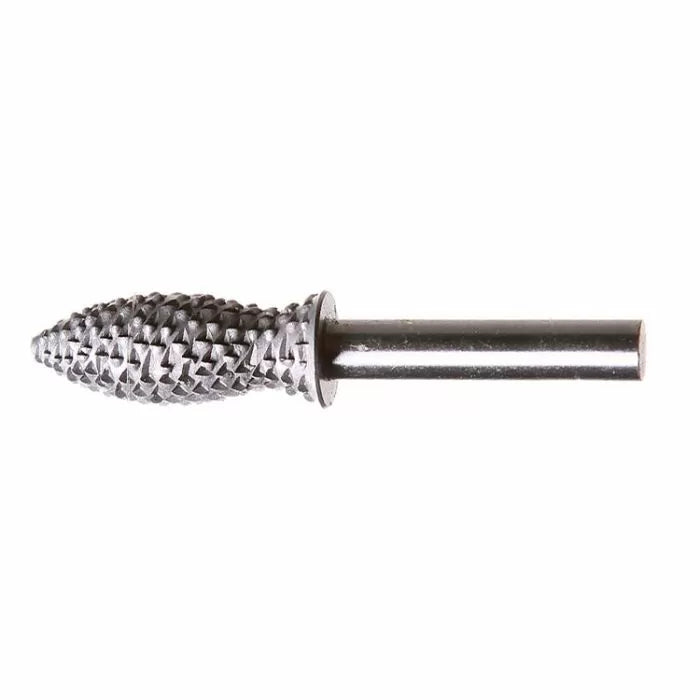 Carbide burr rotary file bit for woodworking, metal shaping and precision carving