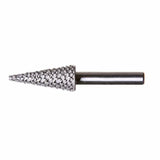 Carbide rotary burr with conical shape for woodworking and metal shaping