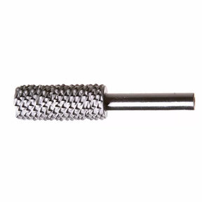 Cylindrical rotary rasp with coarse cutting teeth for woodworking and shaping