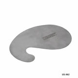 Curved steel cabinet scraper for woodworking with Narex logo on white background